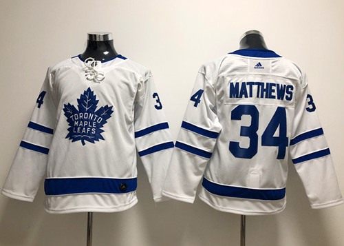 Adidas Toronto Maple Leafs #34 Auston Matthews White Road Authentic Stitched Youth NHL Jersey->youth nhl jersey->Youth Jersey
